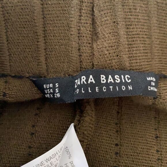 Sz S Zara Basics sweater skirt hunter green and black - Picture 7 of 8